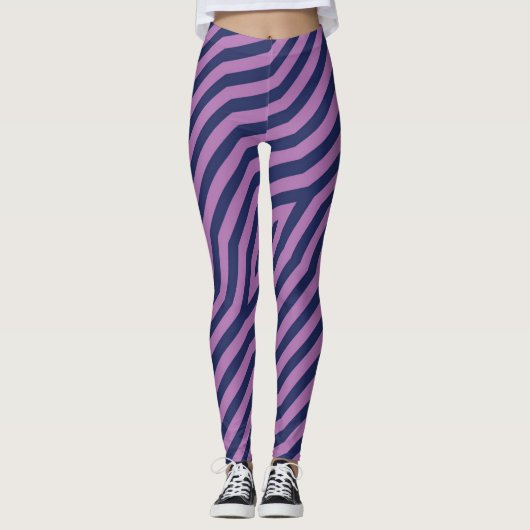 Symmetrische diagonale Streifen Hintergrund 11 Leggings (Vorderseite)