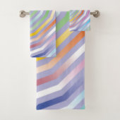 Symmetrische diagonale Streifen Hintergrund 1 Badhandtuch Set (Insitu)