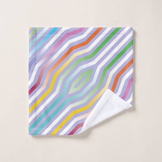 Symmetrische diagonale Streifen Hintergrund 1 Badhandtuch Set (Waschlappen)