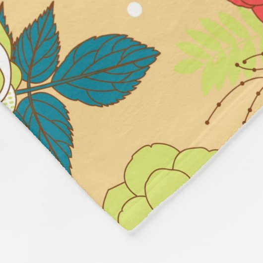 Symmetrische farbige Blume Fleecedecke (Ecke)