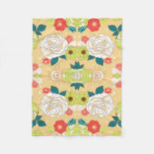 Symmetrische farbige Blume Fleecedecke (Vorderseite)