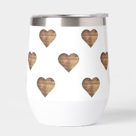 Symmetrische große rustikale braune Holzherzen