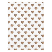 Symmetrische große rustikale braune Holzherzen Tischdecke (Vorderseite)