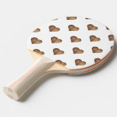 Symmetrische große rustikale braune Holzherzen Tischtennis Schläger (Vorderseite)