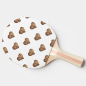 Symmetrische große rustikale braune Holzherzen Tischtennis Schläger (Seitenansicht)