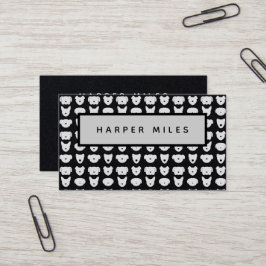 Symmetrische Hundelogomuster schwarze Visitenkarte