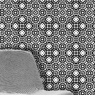 Symmetrische schwarz-weiße geometrische Motive Tapete