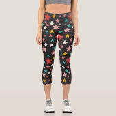 Symmetrische Sterne Capri Leggings (Vorderseite)