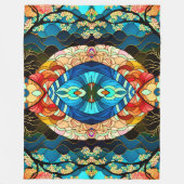 SYMMETRISCHE WÄLDER JAPANESE ART STYLE FLEECEDECKE (Vorderseite)