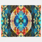 SYMMETRISCHE WÄLDER JAPANESE ART STYLE FLEECEDECKE (Vorderseite (Horizontal))