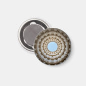 Symmetrische Worm-Augen-Ansicht eines großen Doms Magnet (Vorderseite/Rückseite)