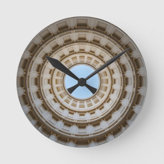 Symmetrische Worm-Augen-Ansicht eines großen Doms Runde Wanduhr (Vorderseite)