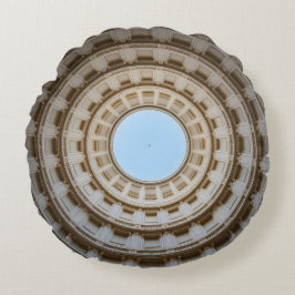 Symmetrische Worm-Augen-Ansicht eines großen Doms Rundes Kissen