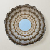 Symmetrische Worm-Augen-Ansicht eines großen Doms Rundes Kissen (Rückseite)