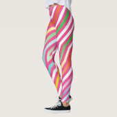 Symmetrischer diagonaler Streifen Hintergrund 4 Leggings (Links)