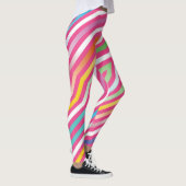 Symmetrischer diagonaler Streifen Hintergrund 4 Leggings (Rechts)