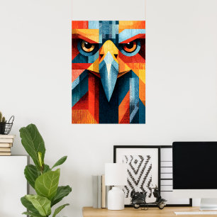 Symmetrischer geometrischer Adler Abstract Pop Art Poster