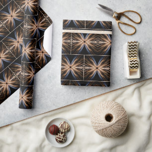Symmetrischer Lichtausbruch auf Schwarz Geschenkpapier