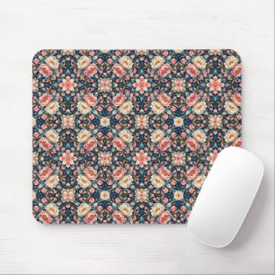 Symmetrischer moderner floraler Kaleidoskop Mousepad
