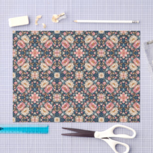 Symmetrischer moderner floraler Kaleidoskop Seidenpapier