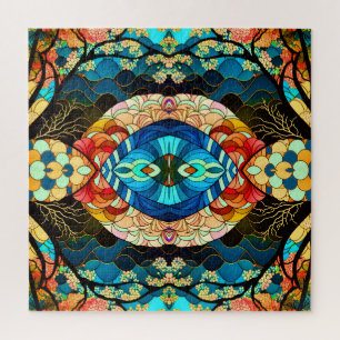 SYMMETRISCHER WALD JAPANISCHER KUNSTSTIL PUZZLE