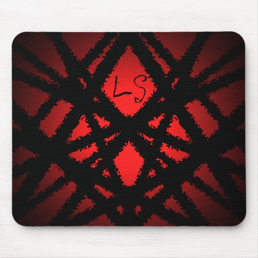 Symmetrisches abstraktes Monogramm Mousepad (Vorne)
