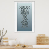 Symmetrisches Alphabet Ambigram Poster (Küche)