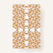 Symmetrisches Blumenmuster mit orangefarbenen Moti Ausweis (Rückseite)