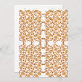 Symmetrisches Blumenmuster mit orangefarbenen Moti Einladung (Vorne/Hinten)