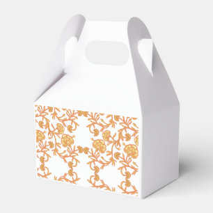 Symmetrisches Blumenmuster mit orangefarbenen Moti Geschenkschachtel