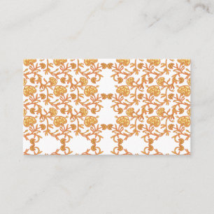 Symmetrisches Blumenmuster mit orangefarbenen Moti Visitenkarte
