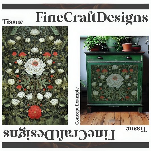 Symmetrisches elegantes Dekoupage 157 Seidenpapier