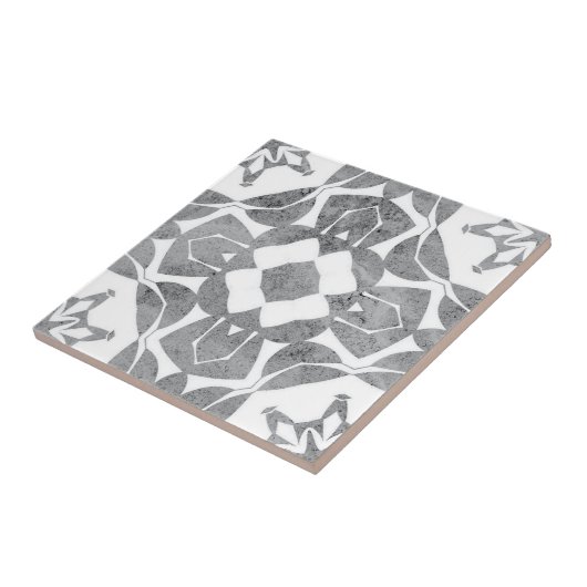 Symmetrisches elegantes, texturiertes, grau-weißes fliese (Seite)