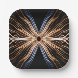 Symmetrisches Energie-Licht-Ausbruch-Design Pappteller