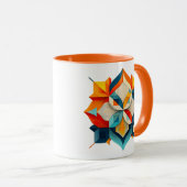 Symmetrisches geometrisches Bild mit farbigen Form Tasse (VorderseiteRechts)