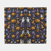 Symmetrisches Halloween-Toon-Muster - Spooky Fleecedecke (Vorderseite (Horizontal))