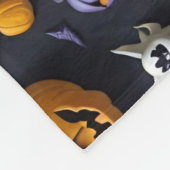 Symmetrisches Halloween-Toon-Muster - Spooky Fleecedecke (Ecke)