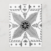 Symmetrisches indonesisches Muster der textilen Bl Postkarte (Vorderseite)