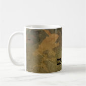 Symmetrisches ramponiertes grünes olivbraunes Tarn Kaffeetasse (Links)