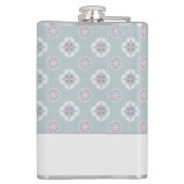 Symmetrisches rosa Blume gepolstertes Muster auf E Flachmann (Rückseite)