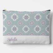 Symmetrisches rosa Blume gepolstertes Muster auf E Zubehörtasche (Vorderseite)