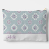 Symmetrisches rosa Blume gepolstertes Muster auf E Zubehörtasche (Rückseite)