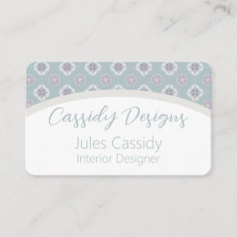 Symmetrisches rosa Blume gepolstertes Muster auf S Visitenkarte