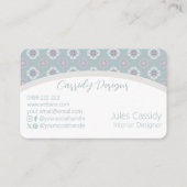 Symmetrisches rosa Blume gepolstertes Muster auf S Visitenkarte (Rückseite)