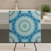 Symmetrisches Soft Blue und Indidigo-Muster Fliese