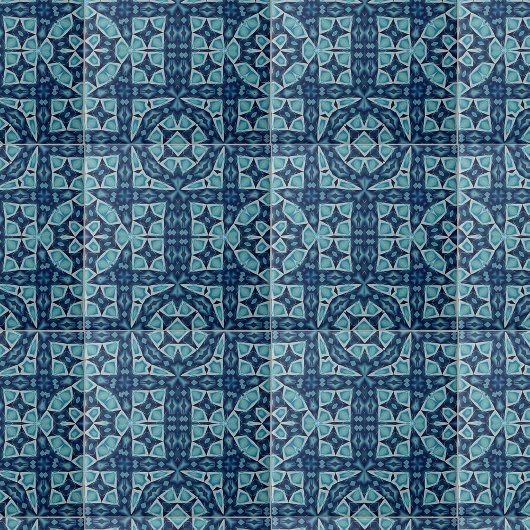 Symmetrisches Soft Blue und Indizien Fliese