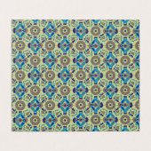 symmetrisches Textildesign mit blau und oder (Außenseite Aufgefaltet)