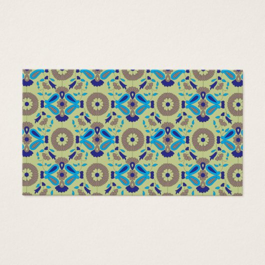 symmetrisches Textildesign mit blau und oder (Vorderseite)