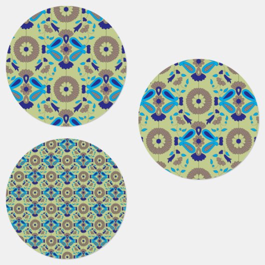 symmetrisches Textildesign mit blau und oder Etiketten (Gruppe)