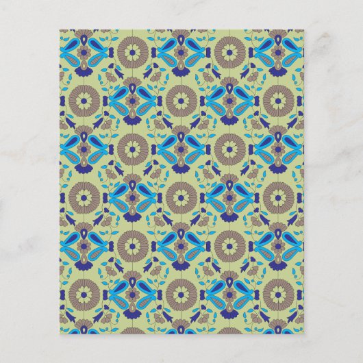 symmetrisches Textildesign mit blau und oder Flyer (Vorne)